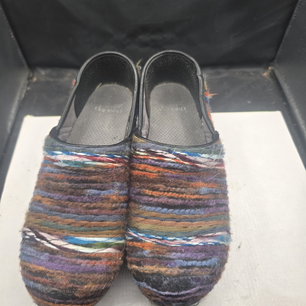 Dansko Multicolor Wool-Textured Clogs